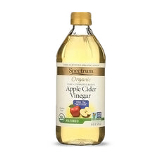 Cargar imagen en el visor de la galería, Organic Apple Cider Vinegar Filtered, Spectrum Naturals 473 ml