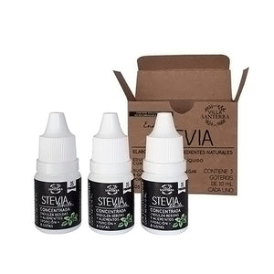 Stevia Líquida Natural, Villa Santerra 3 goteros de 10ml c/u