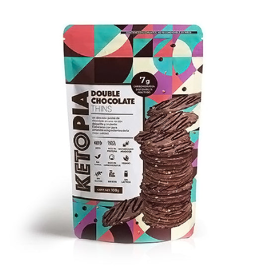 Doble Chocolate Almond Thins, Ketopia 100 g