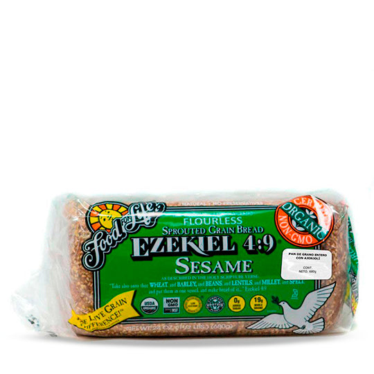 Pan Sin Harina de Cereales Germinados Con Ajonjolí, Ezekiel 680 g