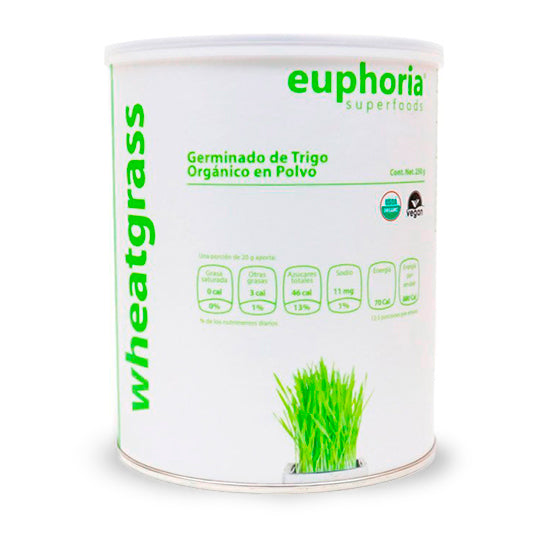 Wheatgrass Orgánico, Euphoria Superfoods 250 g