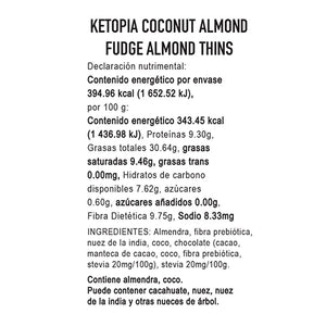 Coconut Fudge Almond Thins, Ketopia 100 g