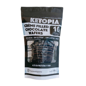 Crème Filled Chocolate Wafers, Ketopia 110 g